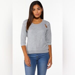 Blue Planet Grey Short Sleeve Top Small